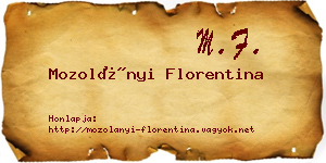 Mozolányi Florentina névjegykártya